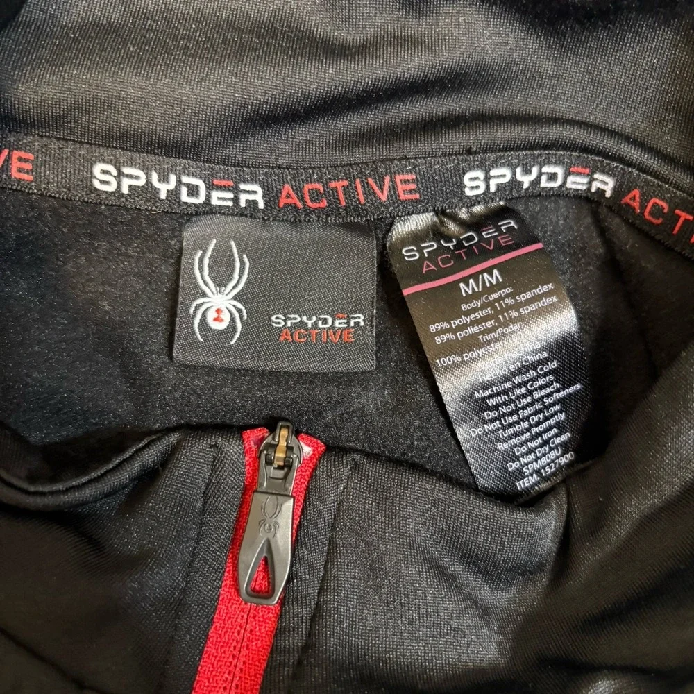Spyder Sweatshirt Mens Medium Black Quarter Zip Pro Web Active‎ Polyester Blend
